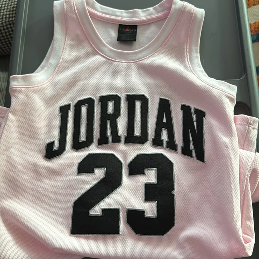 NIKE Air Jordan Jersey‎ Dress 45B320-A9Y Pink Girls Size Large 12-13 YRS